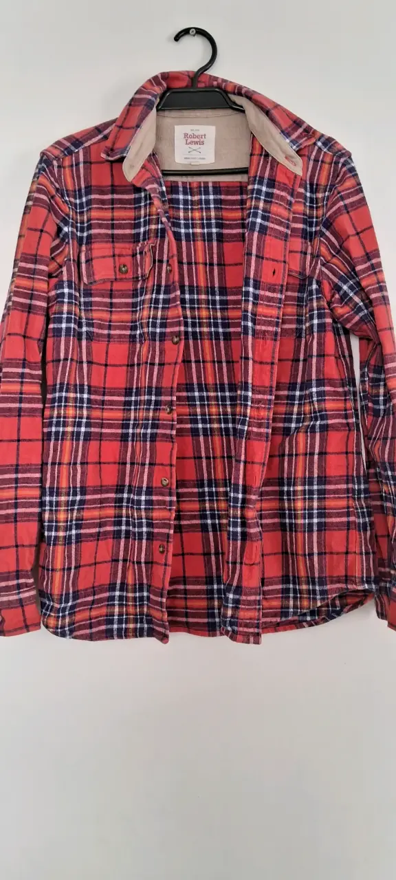 Camisa Robert Lewis de franela a cuadros roja - miniatura 1