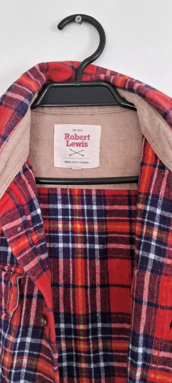 Camisa Robert Lewis de franela a cuadros roja - miniatura 2