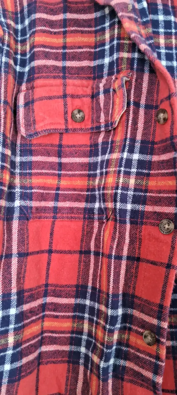 Camisa Robert Lewis de franela a cuadros roja - miniatura 3