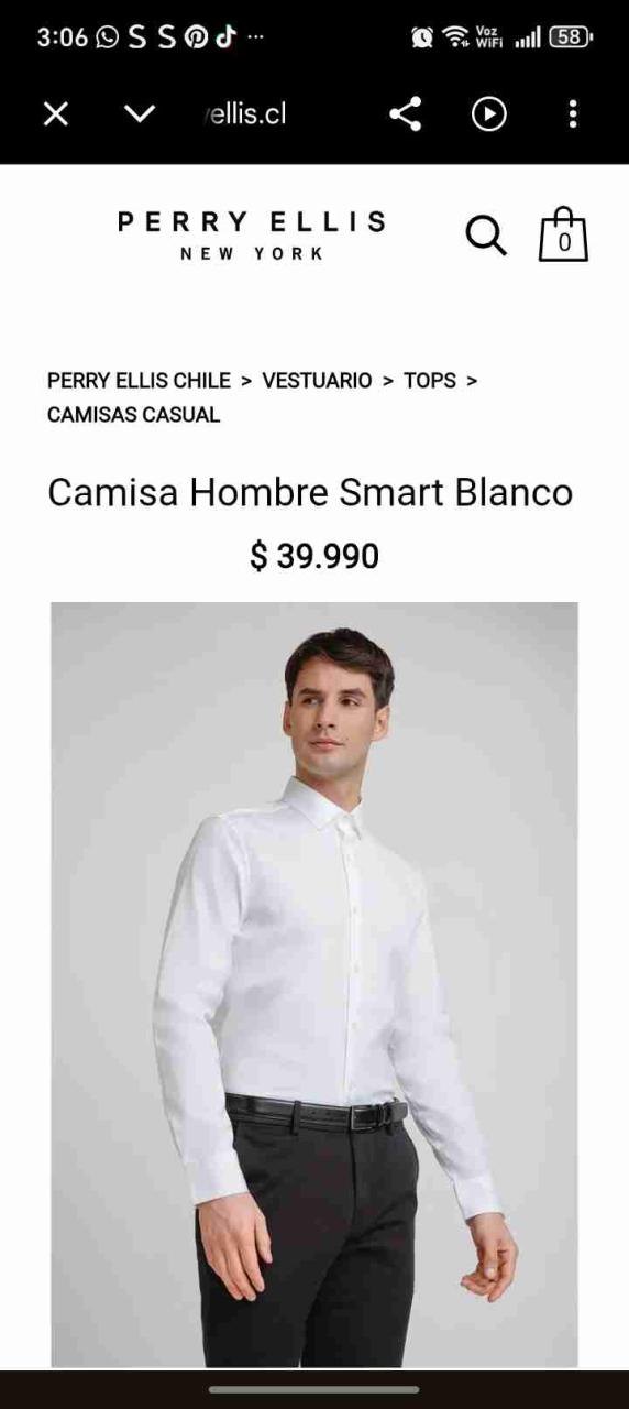 Camisa formal negra Perry Ellis - miniatura 2