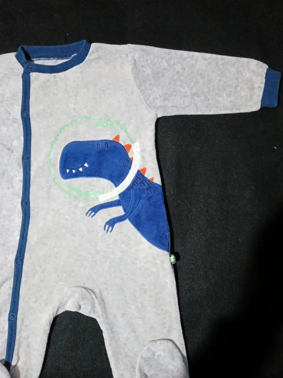 Pijama enterito gris para bebé - miniatura 3