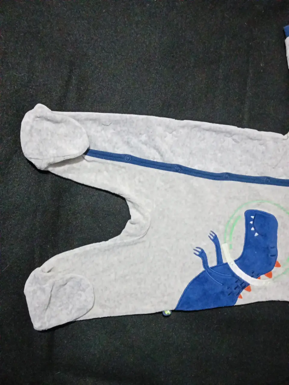 Pijama enterito gris para bebé - miniatura 4