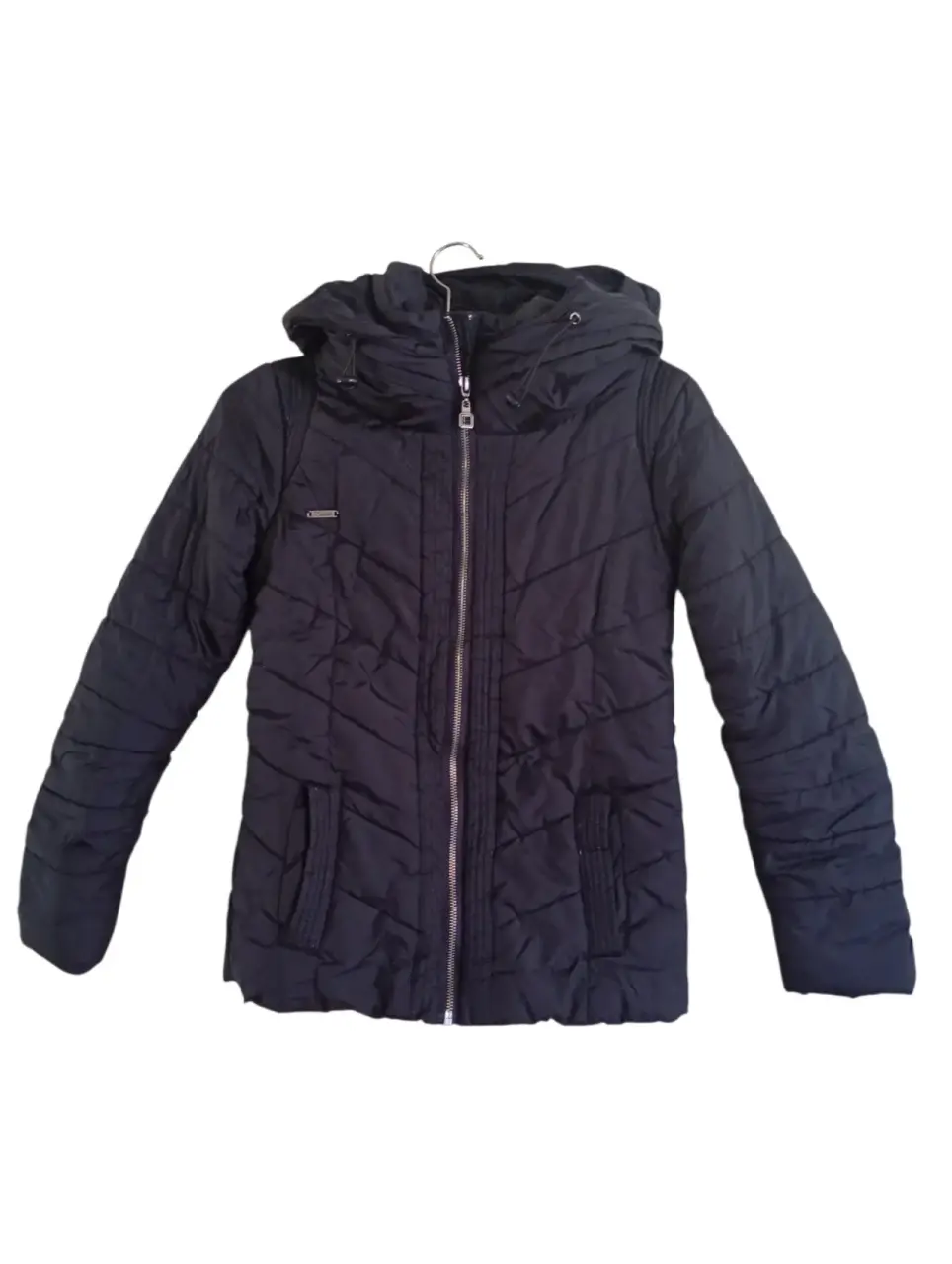 Chaqueta negra acolchada con capucha Talla 12 - miniatura 1
