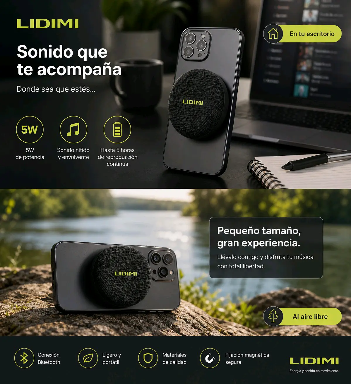 Altavoz Bluetooth portátil Lidimi - miniatura 1