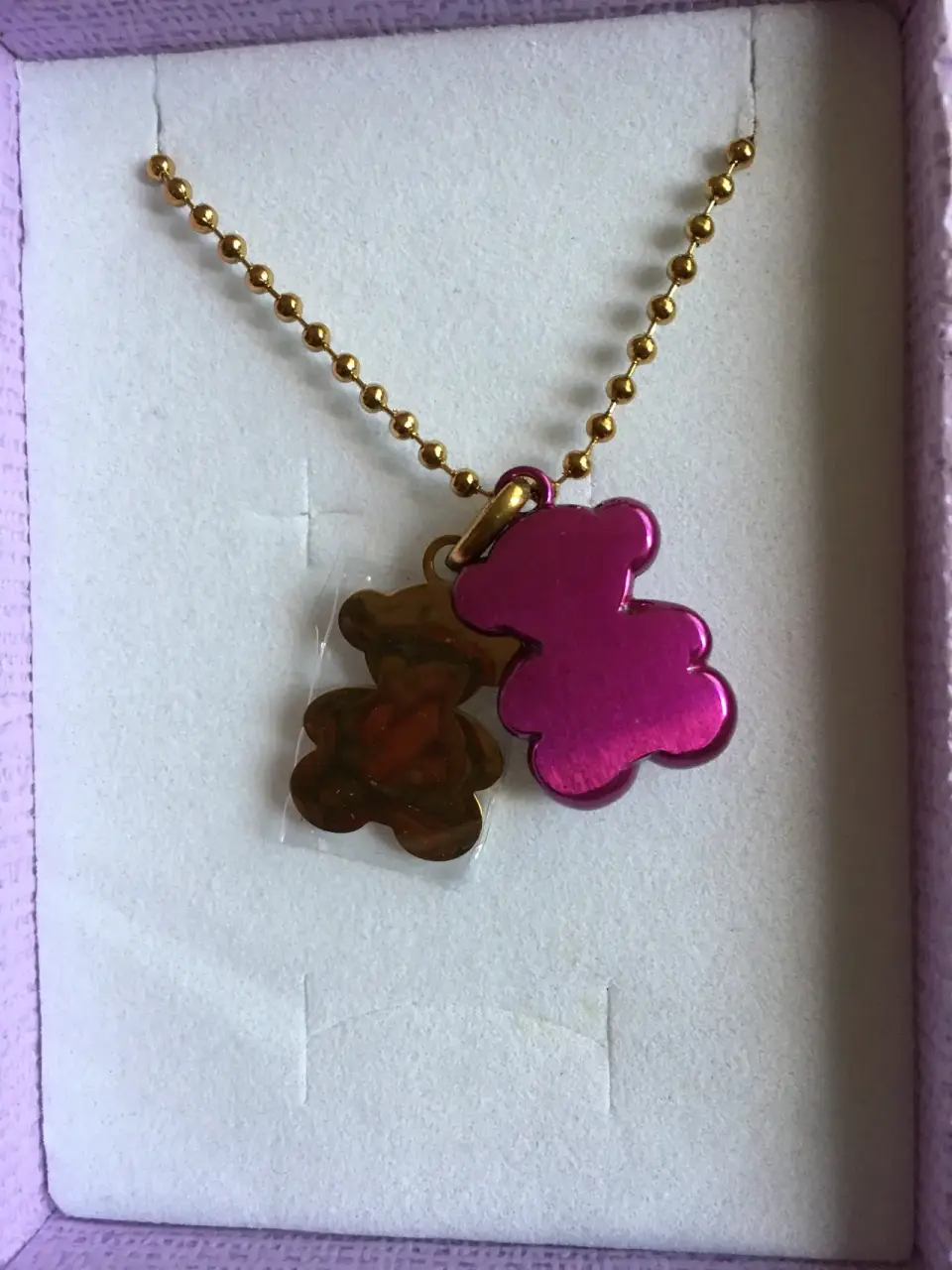 Collar osos dorado y rosa - miniatura 1