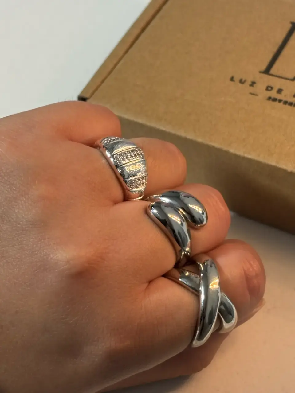 Anillo Oro blanco con circones - miniatura 2