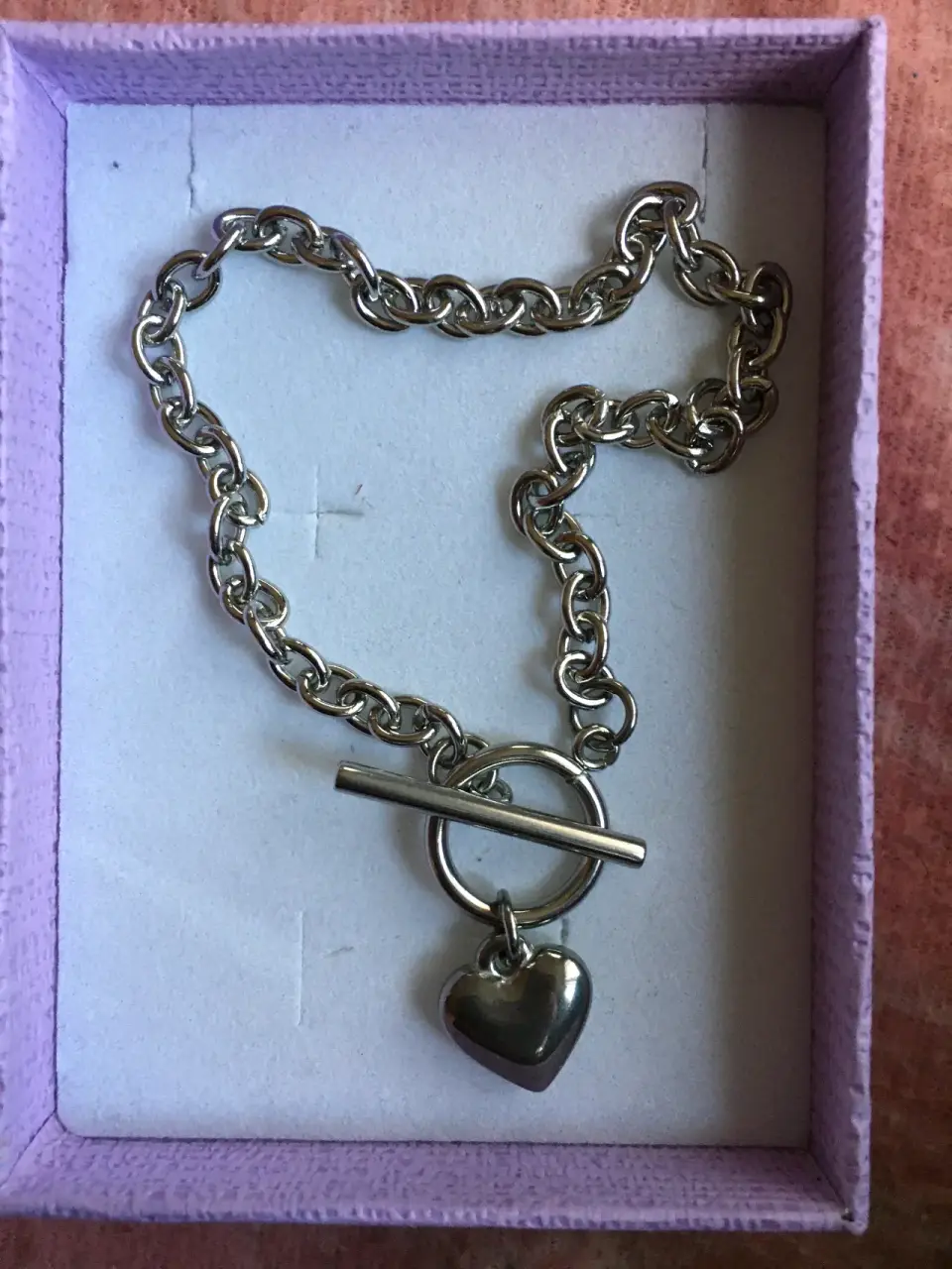 Collar de acero con dije corazón - miniatura 2