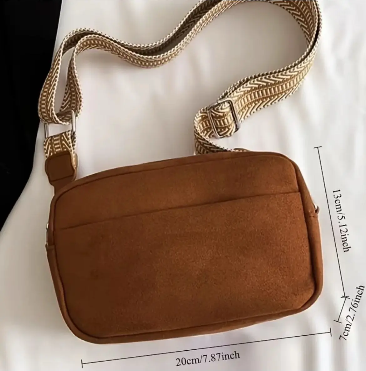Nueva: Cartera Bandolera Café Gamuzada - miniatura 3