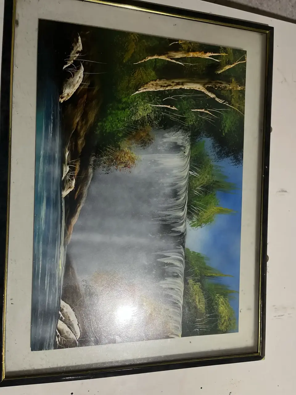 Cuadro paisaje / cuadro con ciervo - miniatura 2