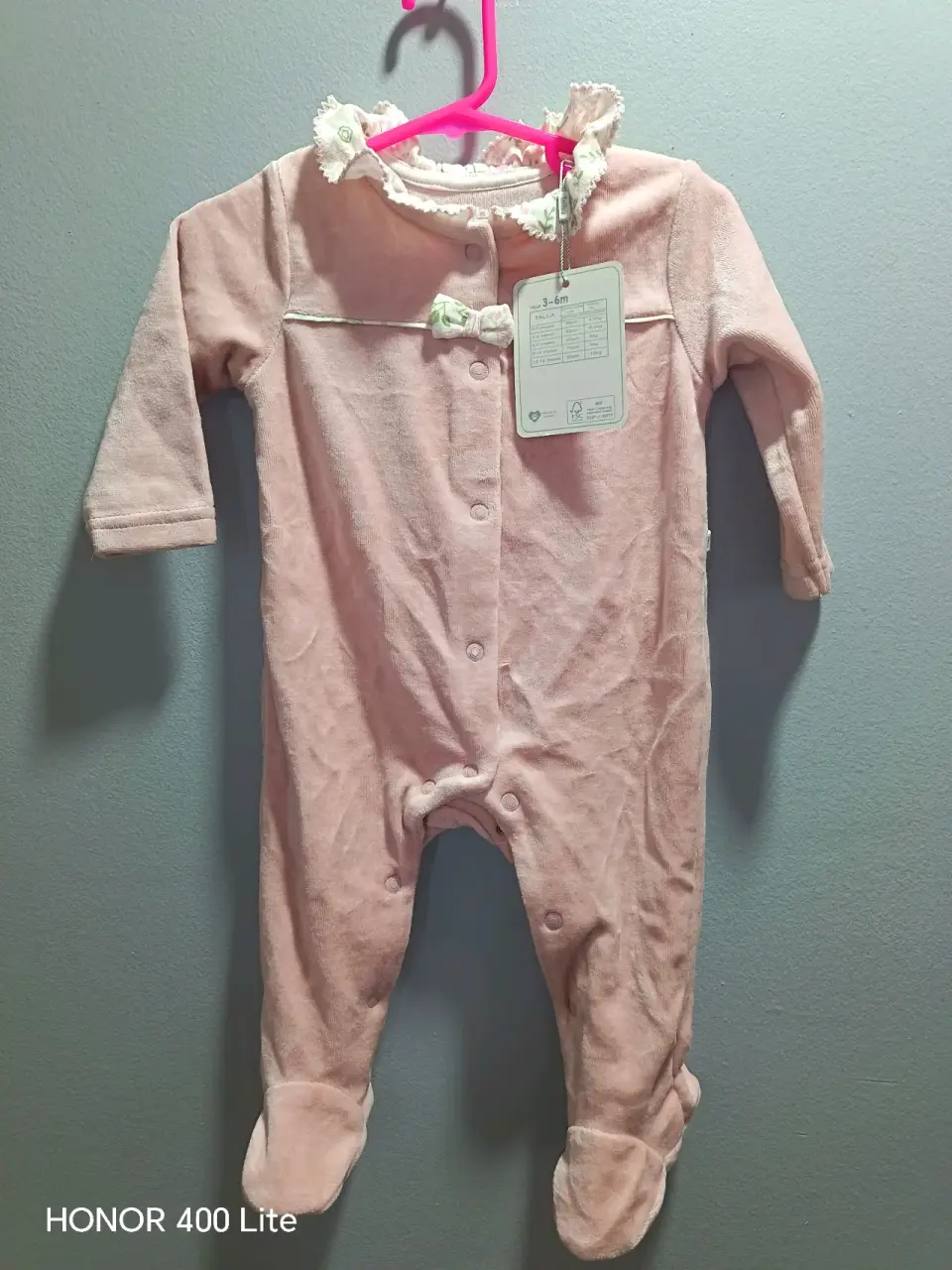 Pijamita de bebé rosado 3-6 meses