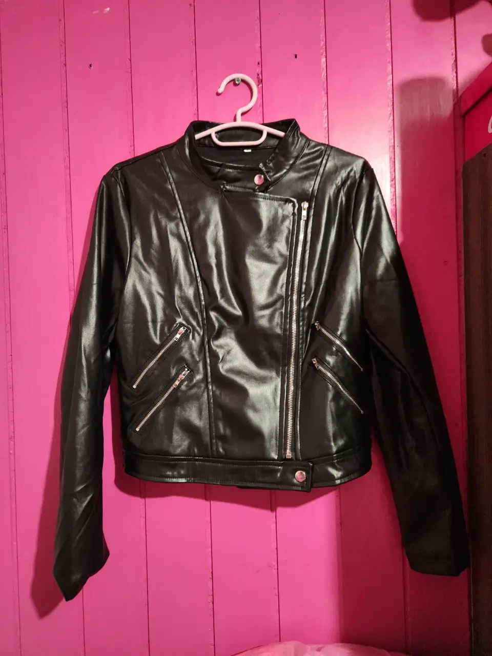 Chaqueta de eco cuero negra - miniatura 2
