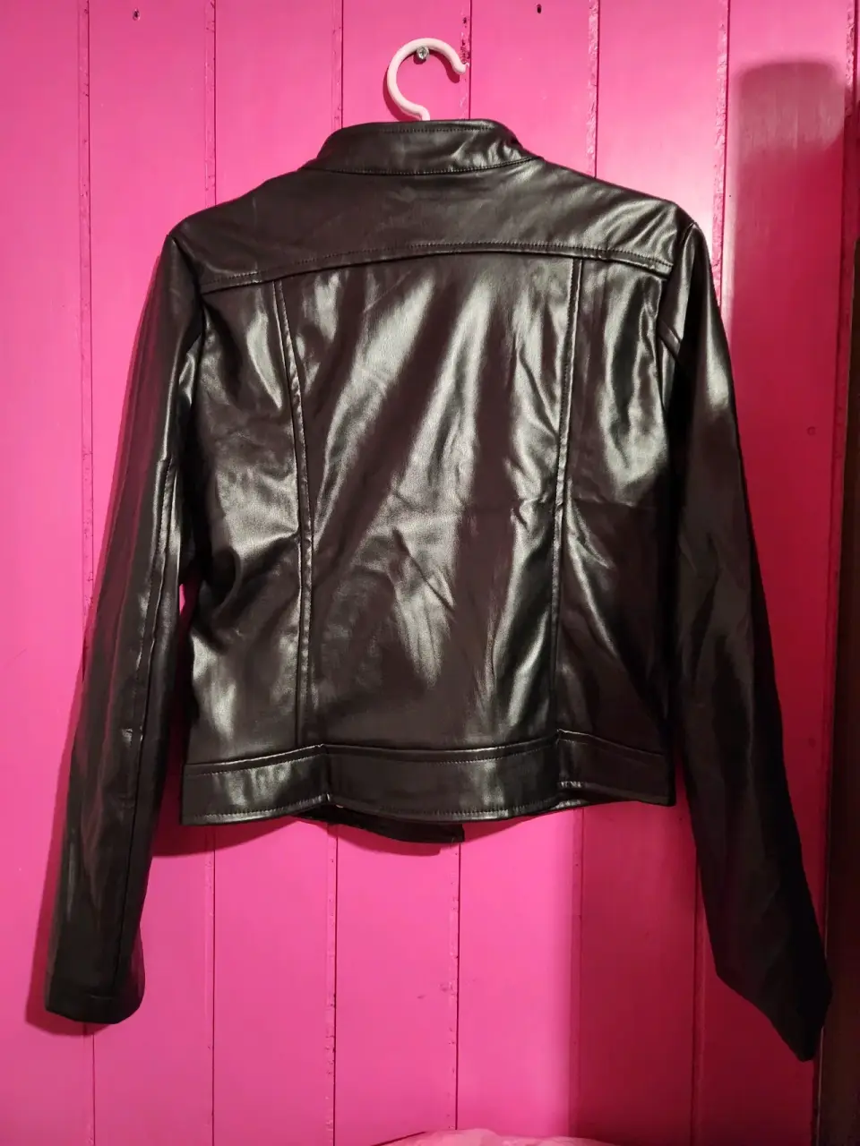 Chaqueta de eco cuero negra - miniatura 3