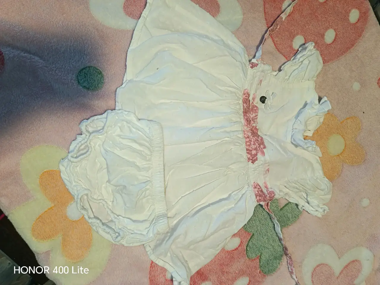 Vestido de bebé blanco con encaje 6 meses