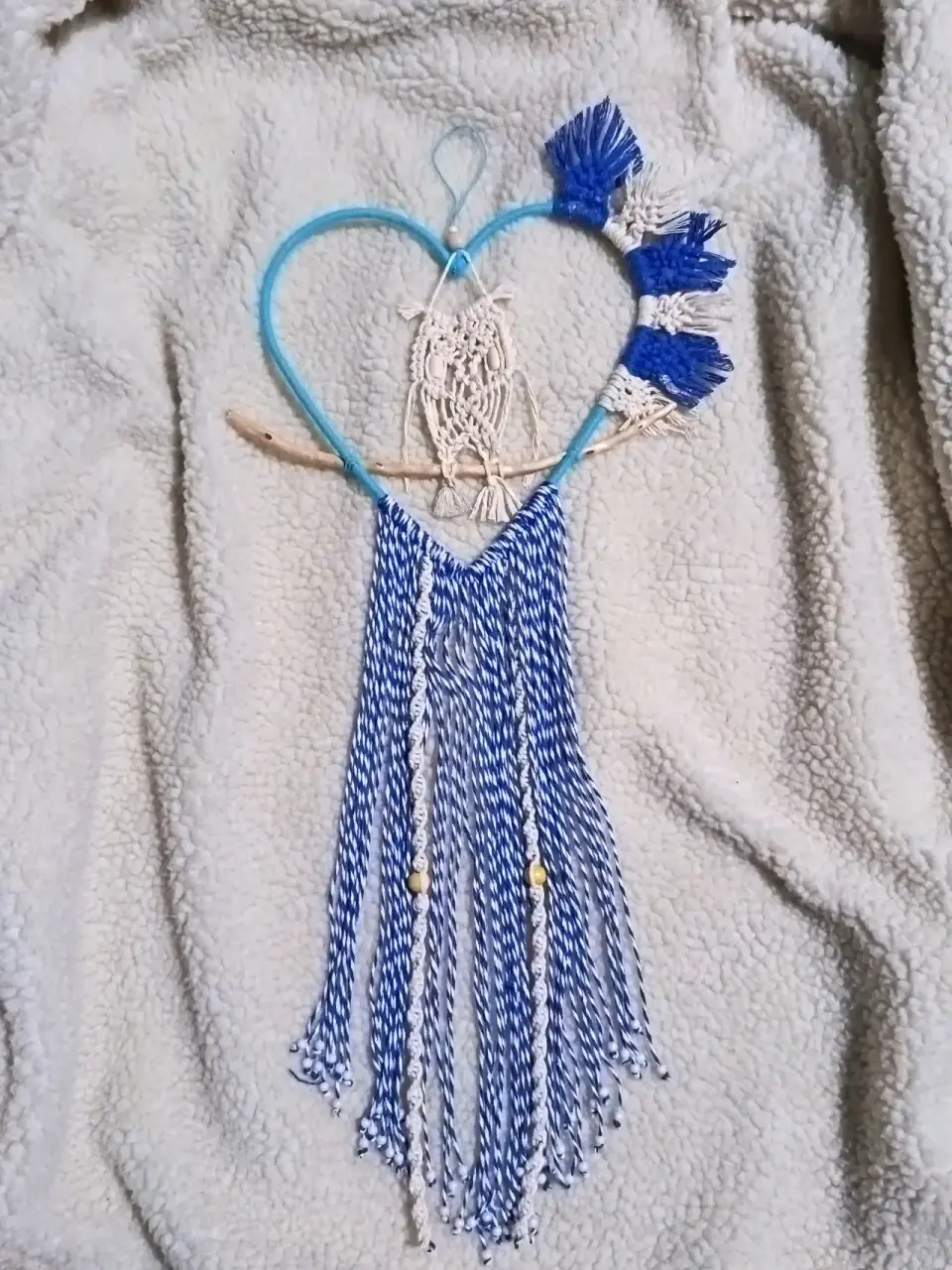Cartera en  macrame púrpura y celeste - miniatura 2
