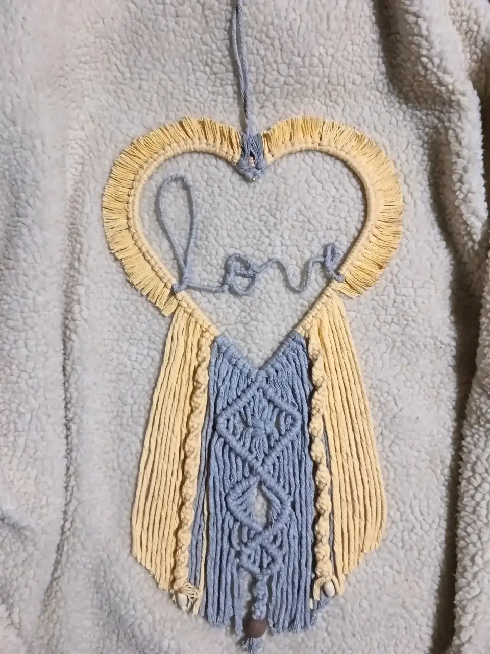 Cartera en  macrame púrpura y celeste - miniatura 6