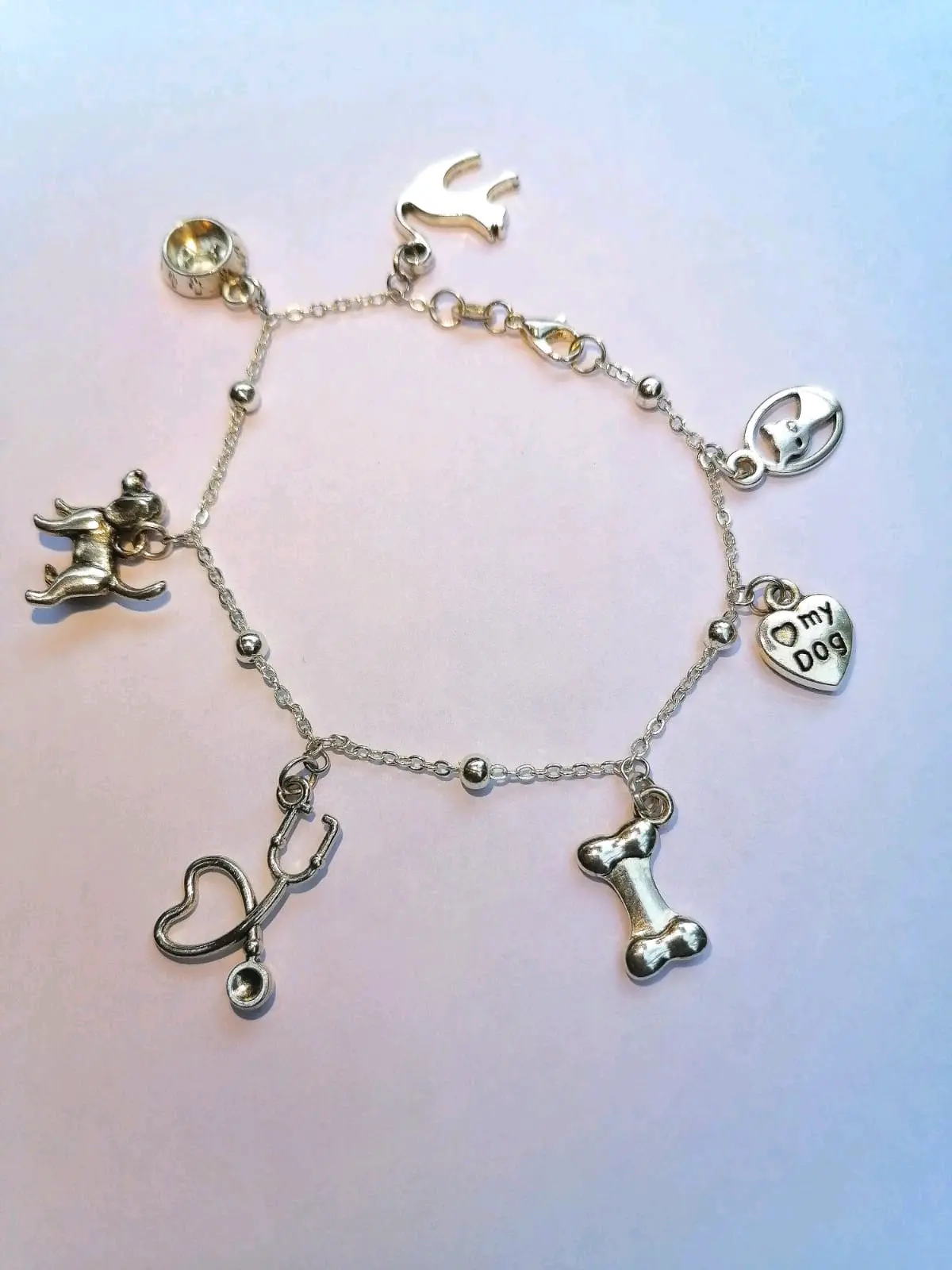 Pulsera de dijes en plata