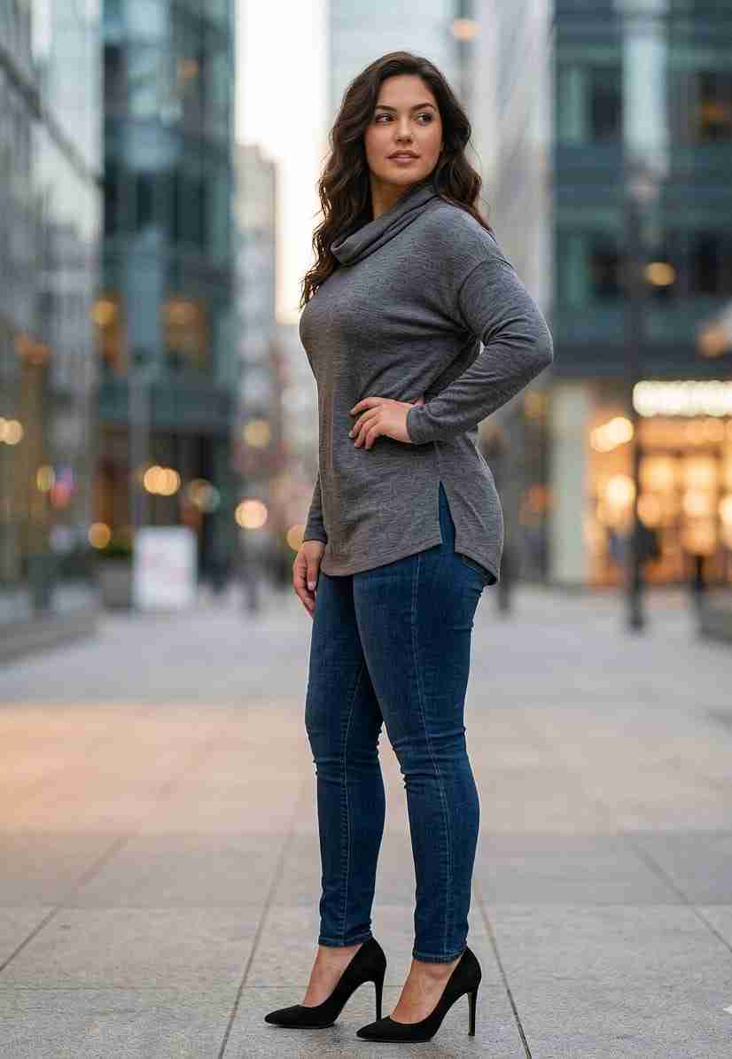 Sweater gris de cuello alto - miniatura 2