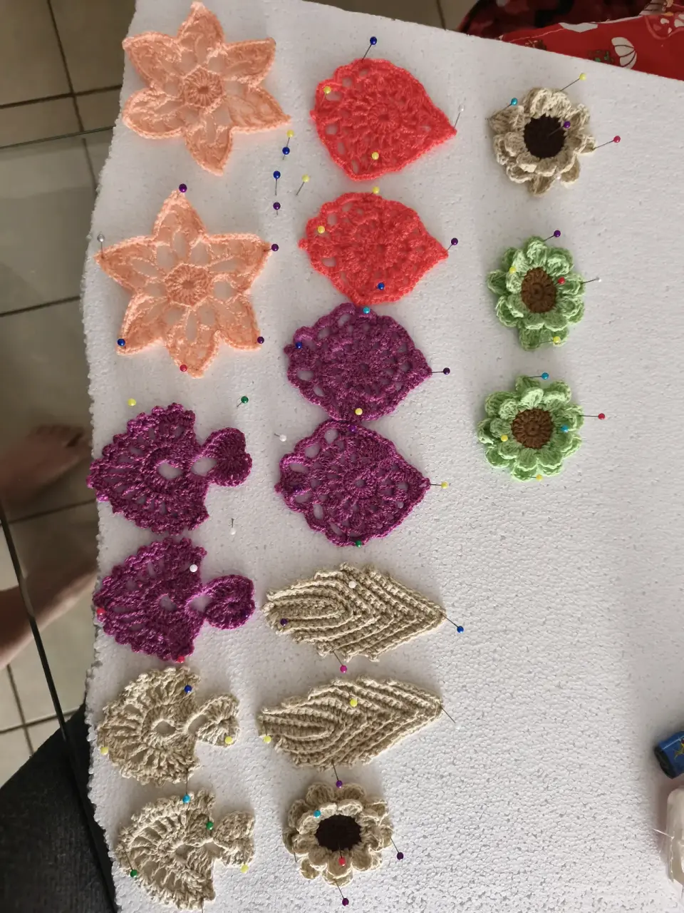 Aros tejidos flores - miniatura 3
