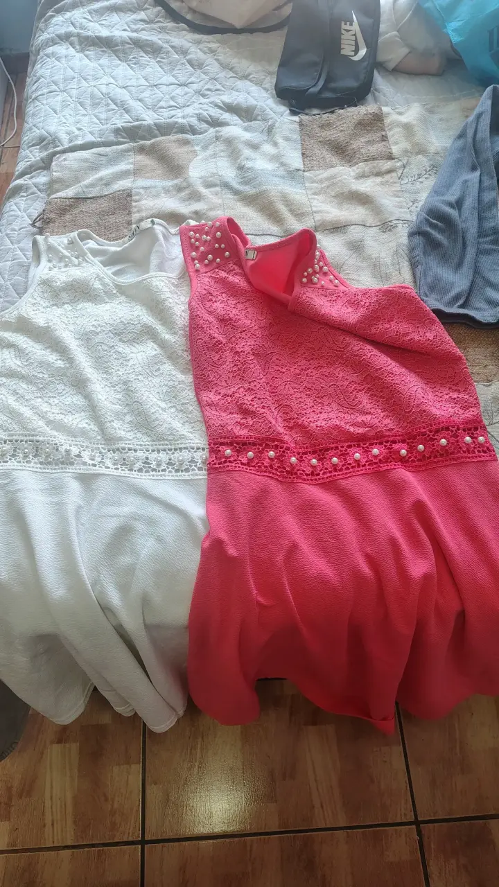 Vendo vestido blanco y rosa de  niña  talla 16 - miniatura 4