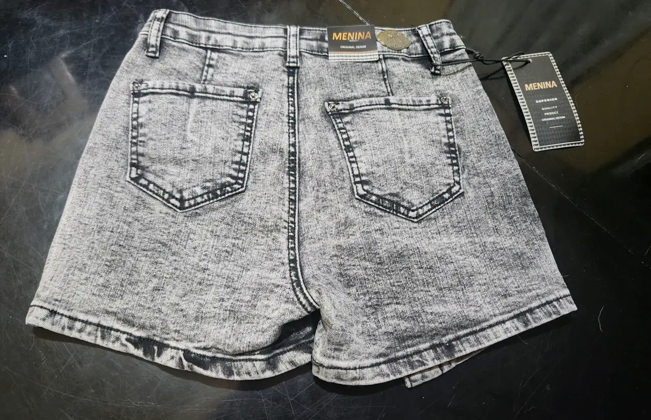 Falda Shorts de mezclilla gris - miniatura 2