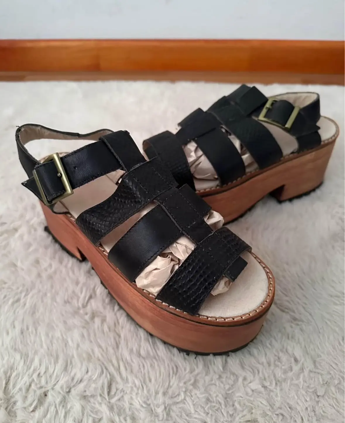Sandalias plataforma negras - miniatura 1