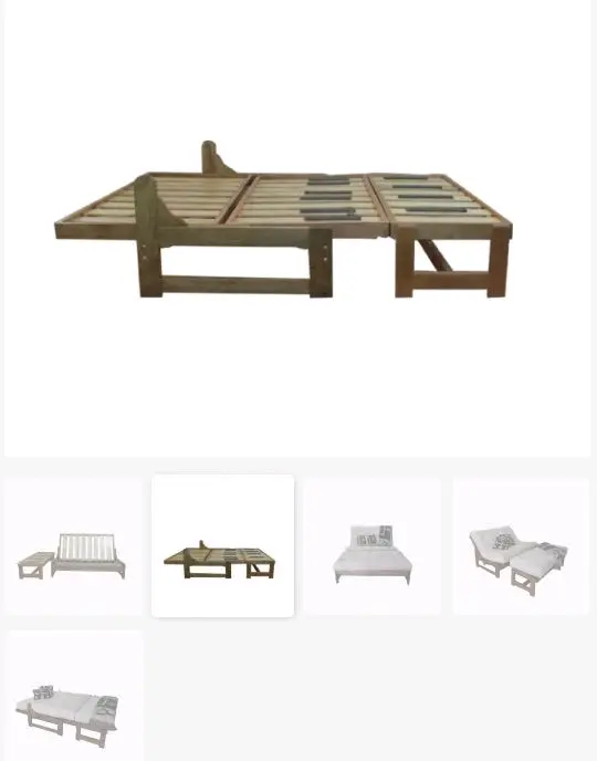 Sofá cama futón azul claro - miniatura 3