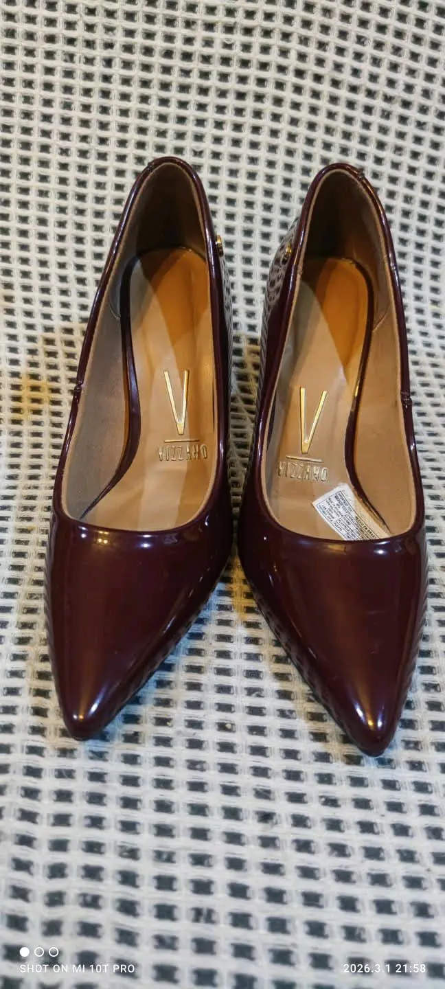 Zapatos de taco alto burdeos - miniatura 1