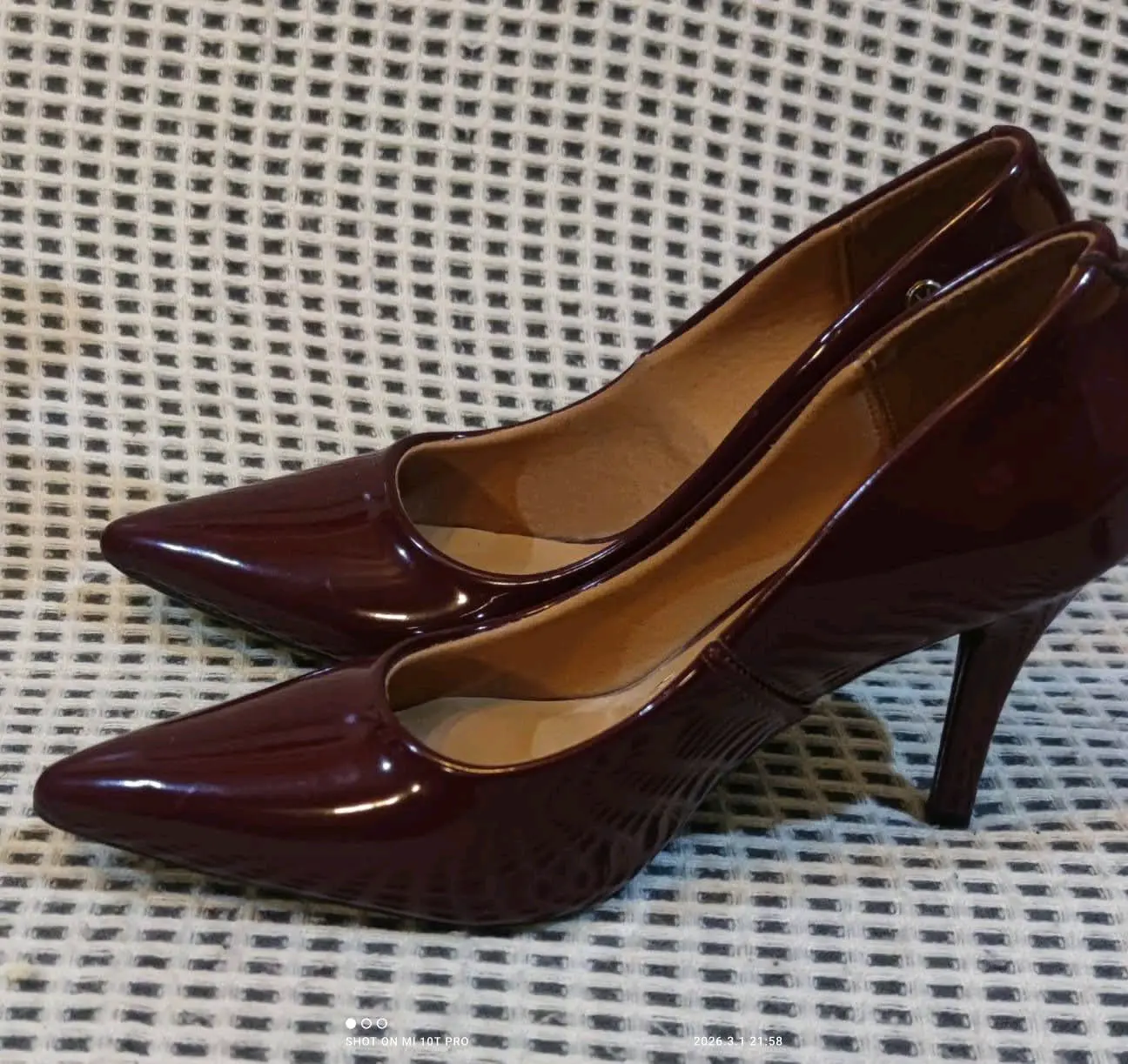 Zapatos de taco alto burdeos - miniatura 2