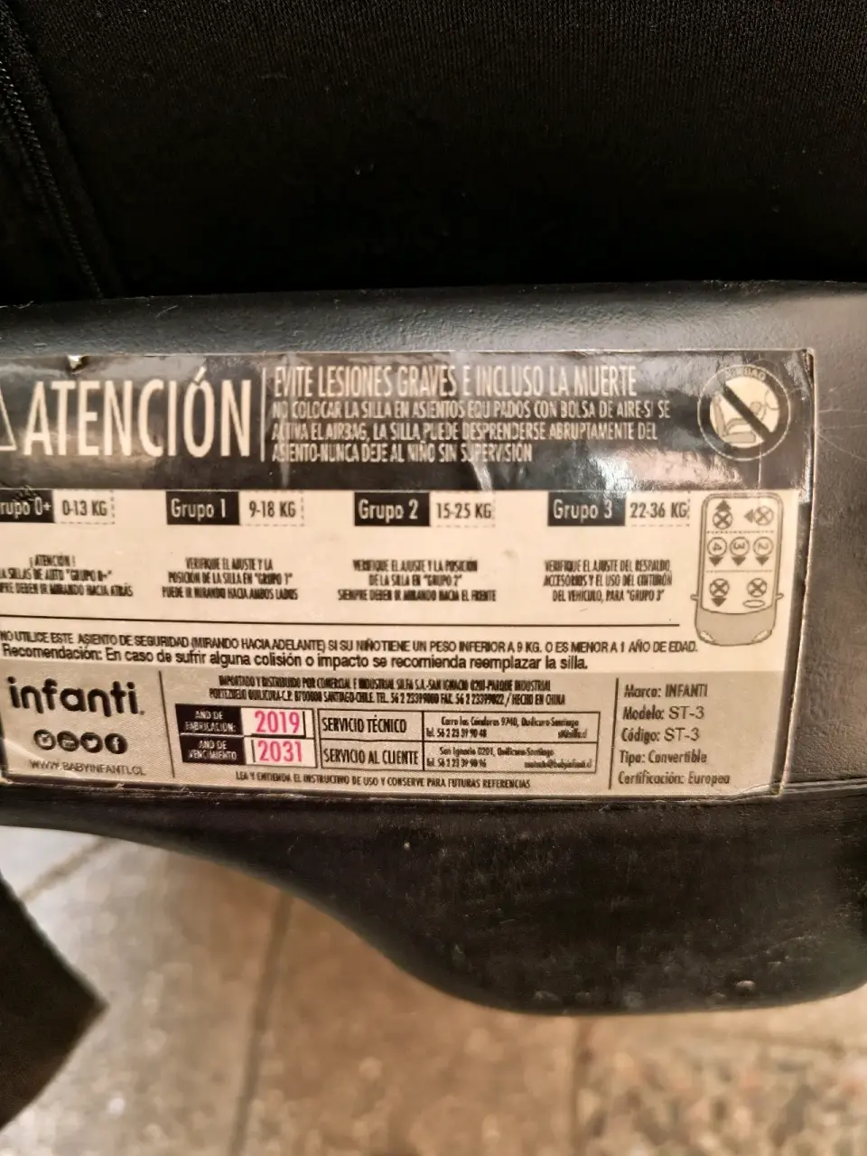 Silla de auto Infanti gris - miniatura 2