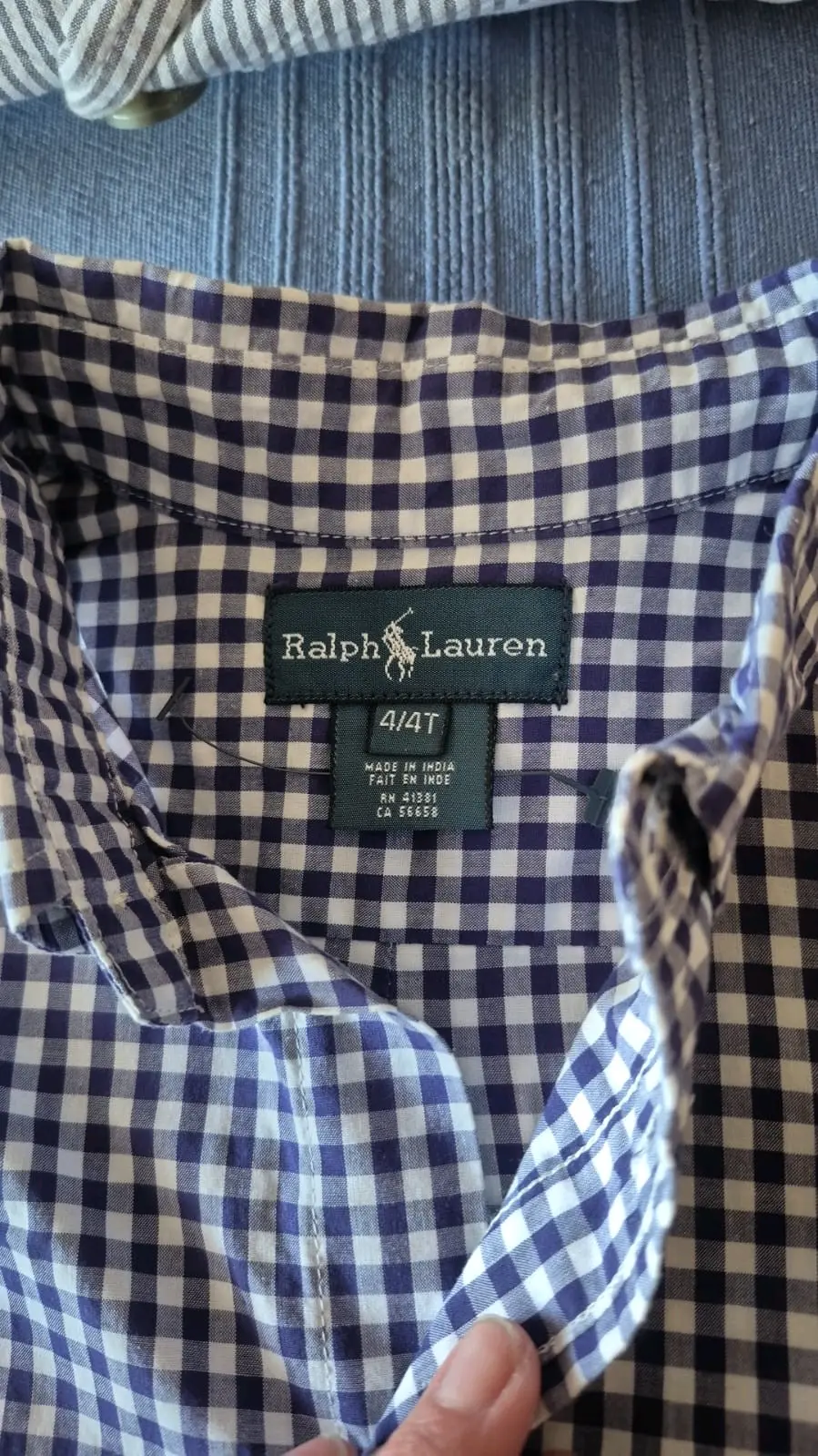 Camisa Polo Ralph a cuadros azul y blanco - miniatura 2