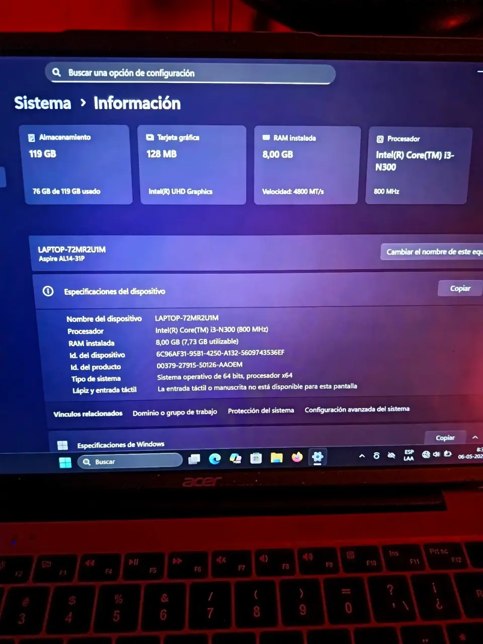 Laptop Acer Lite14 - miniatura 2