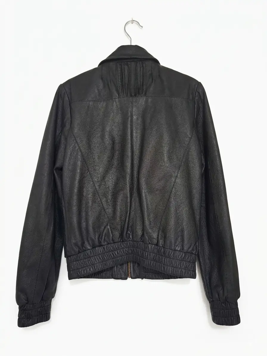 Chaqueta negra de cuero Index.Talla L - miniatura 2