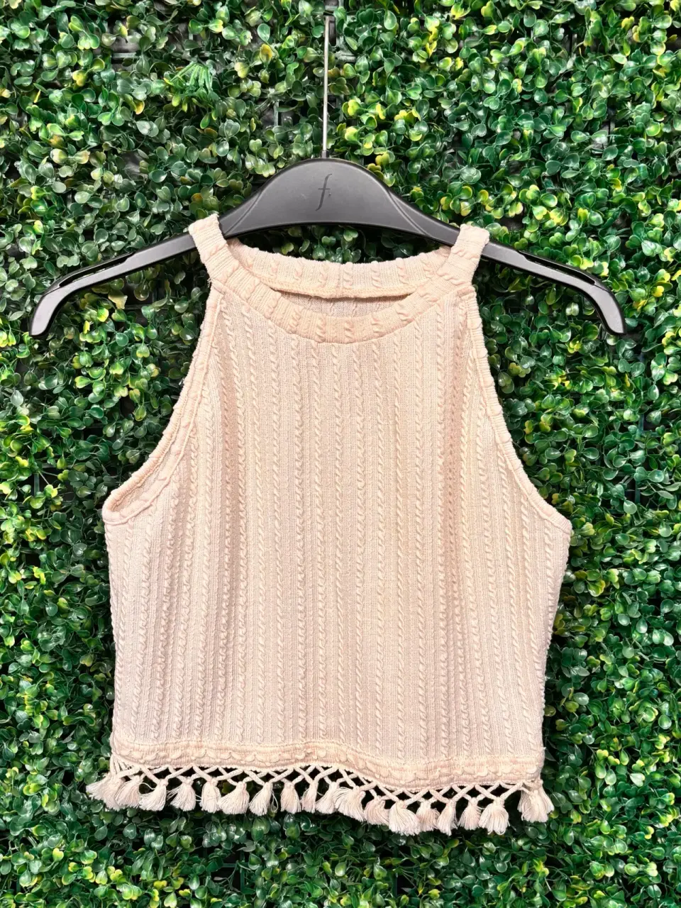 Polera sin mangas beige