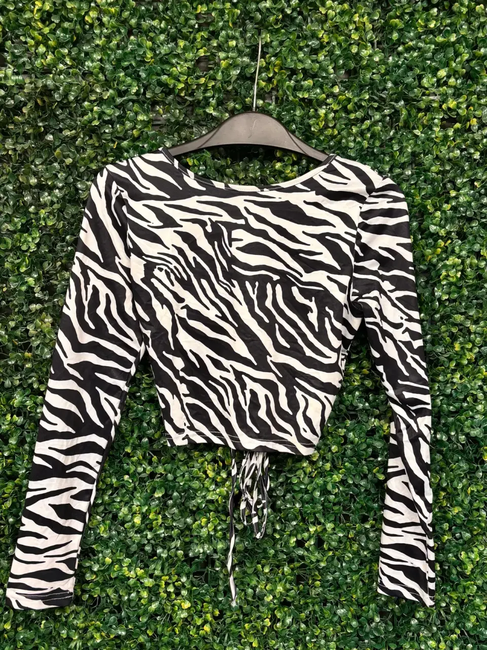 Polera zebrada manga larga