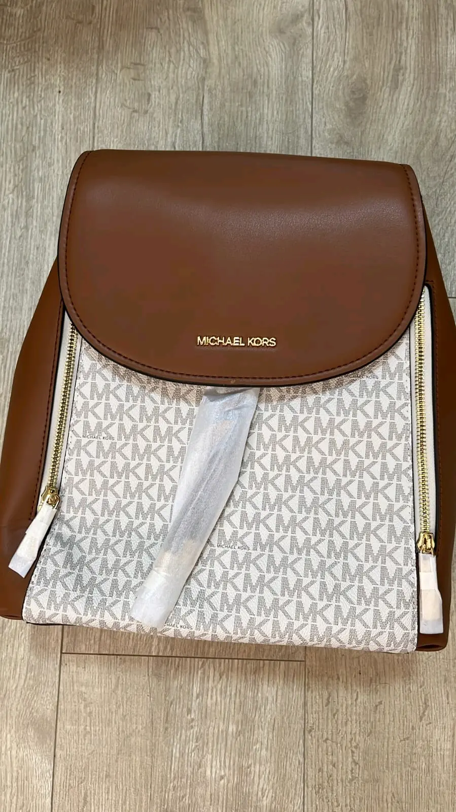 Mochila MK marrón y blanca - miniatura 4