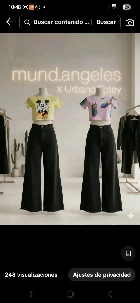 Jeans negros anchos de mujer - miniatura 2
