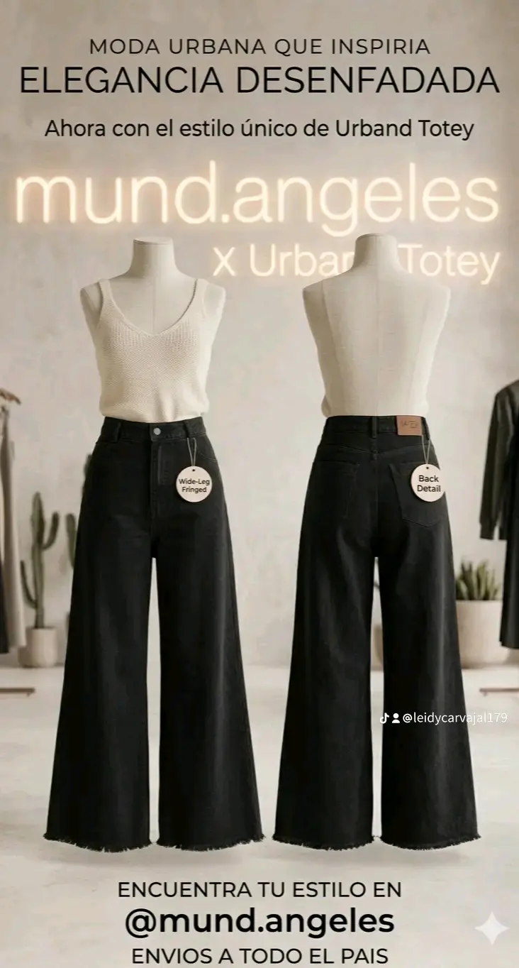 Jeans negros anchos de mujer - miniatura 3