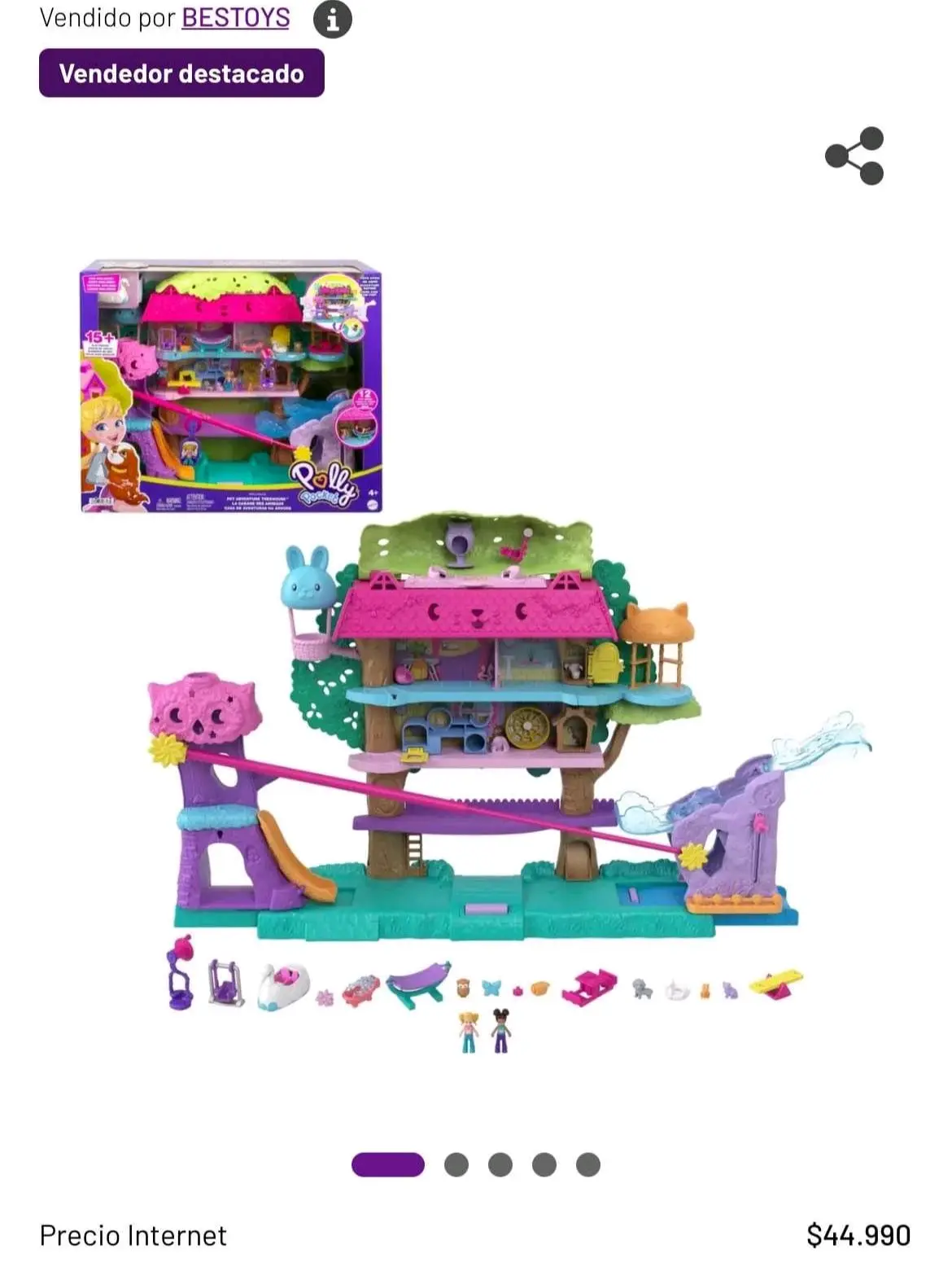 Casa de juegos del Árbol Polly Pocket + accesorios - miniatura 3