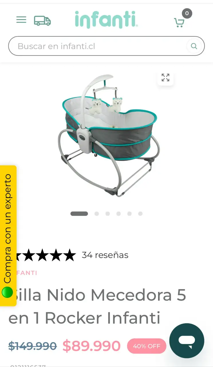 Cuna mecedora para bebé portátil - miniatura 6