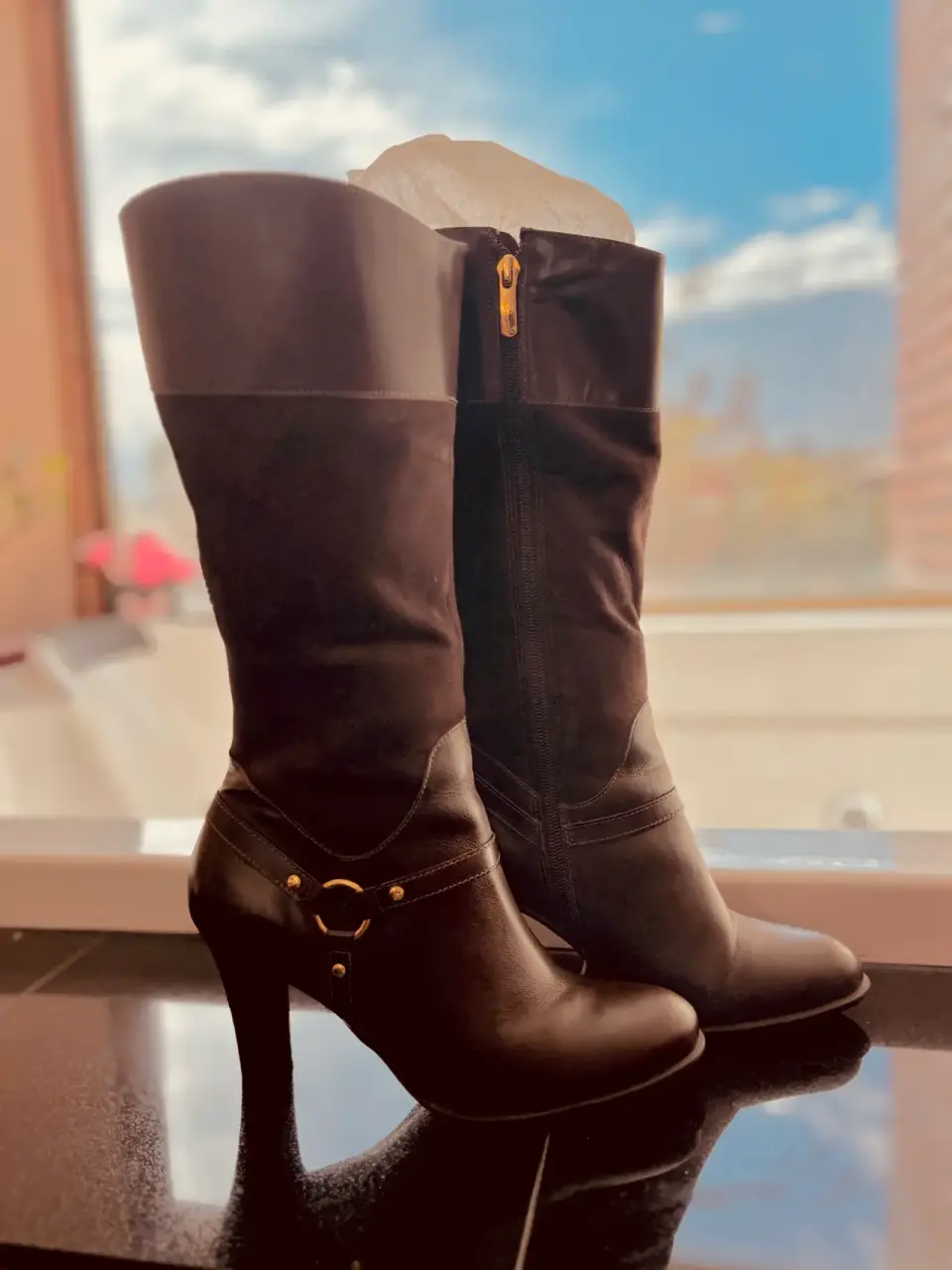 Botas de cuero marrón - miniatura 1