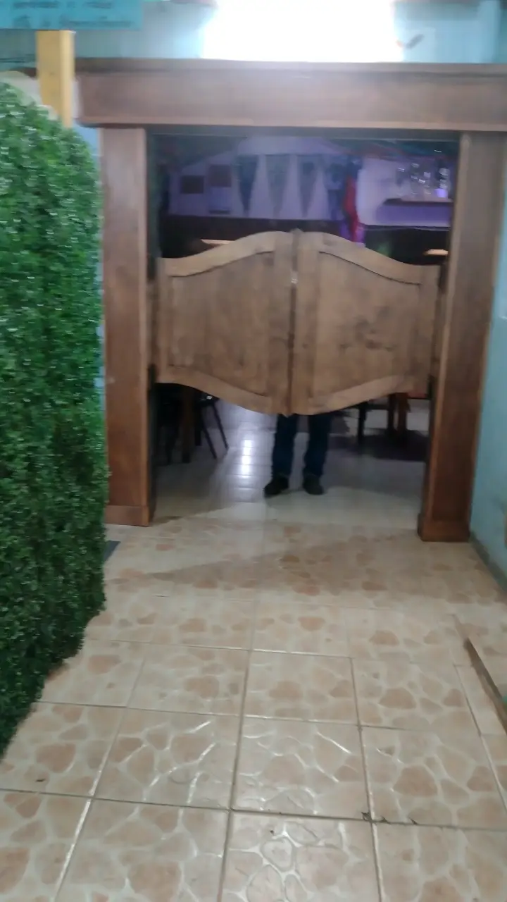 Puerta estilo cantina de madera