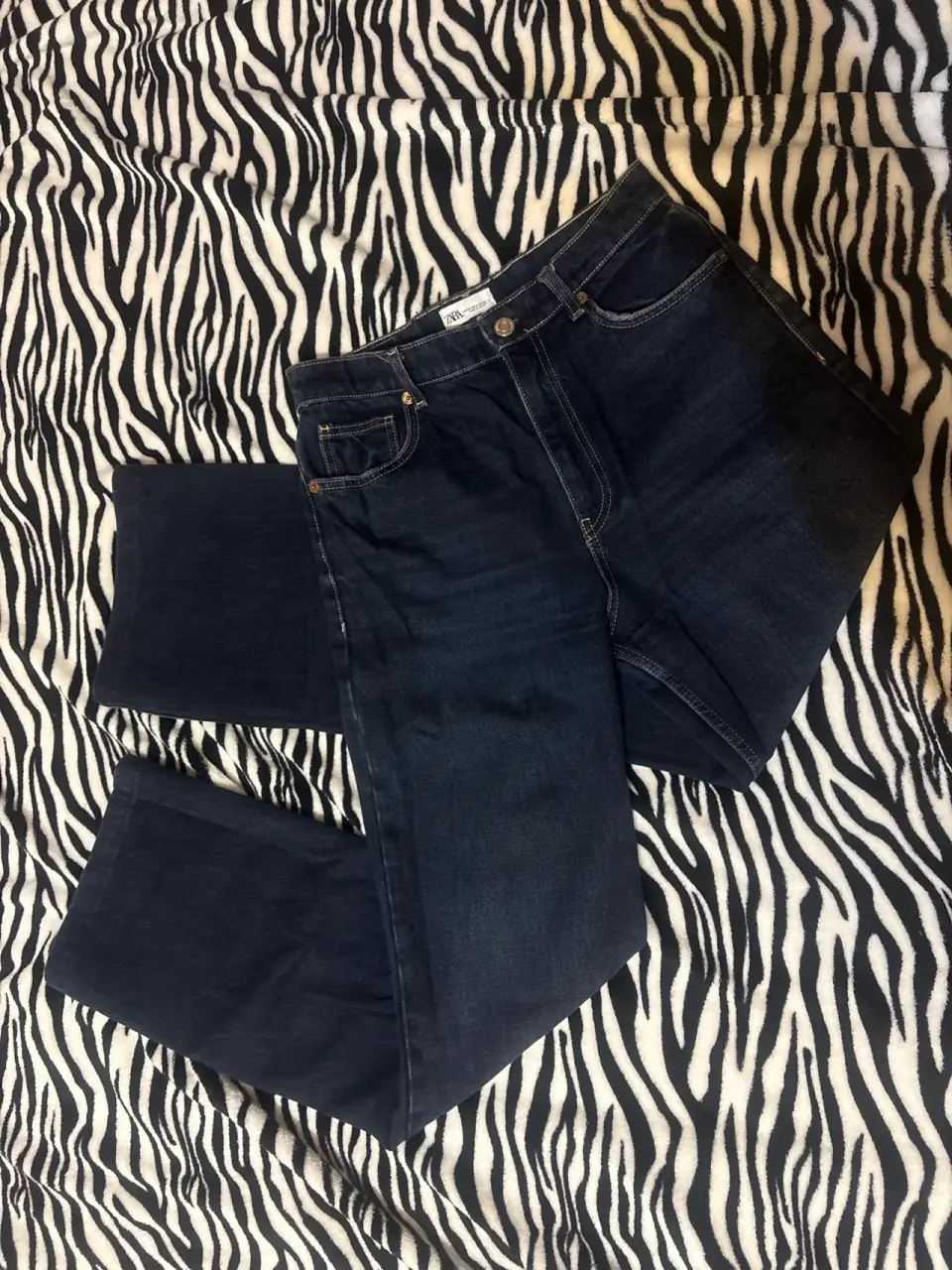 Jeans wide leg Zara azul oscuro