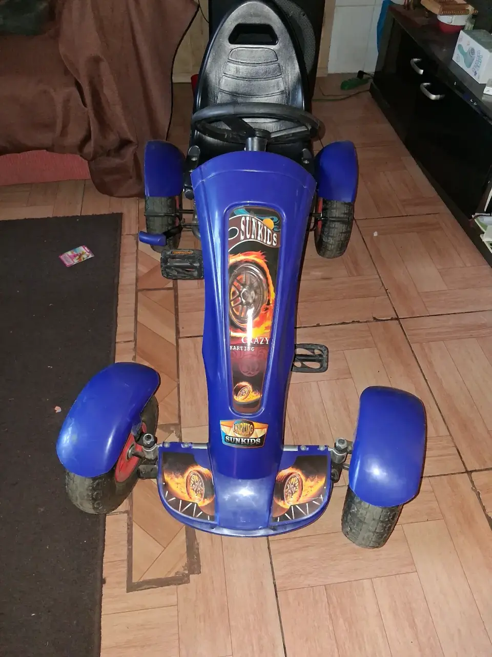 Kart a pedales azul para niños - miniatura 3
