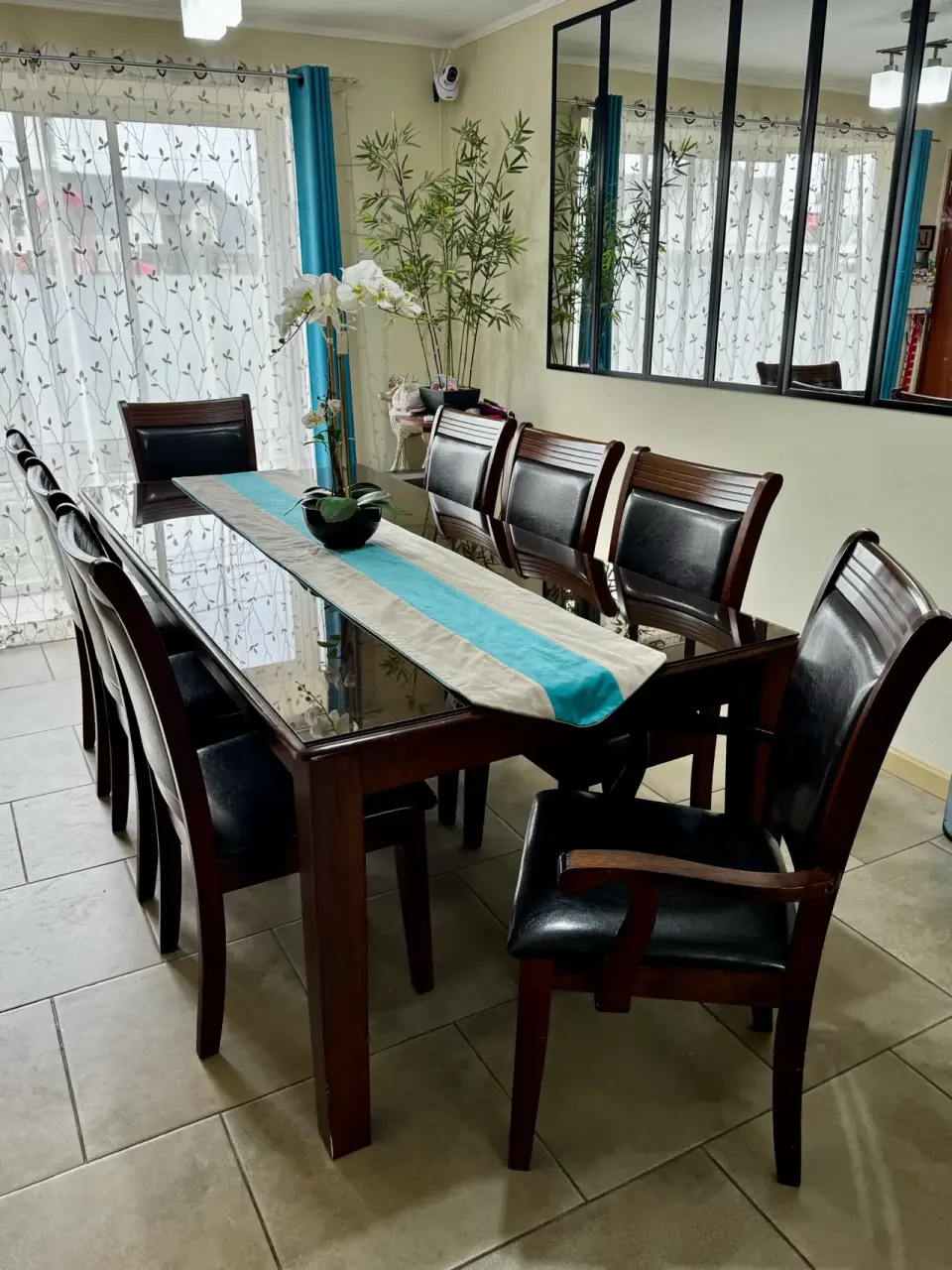 Comedor de madera con 6 sillas 2 sitiales - miniatura 5