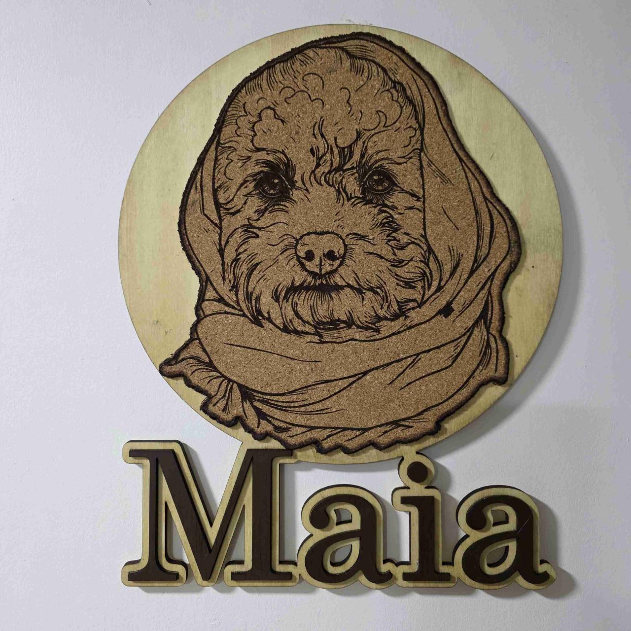Decoración pared personalizada madera y corcho - miniatura 3