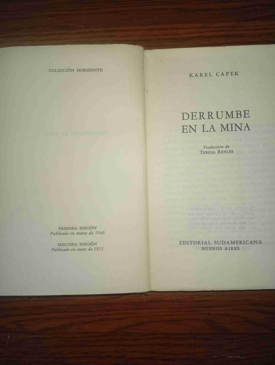 Libro 'Derrumbe en la Mina' Karel Čapek - miniatura 2