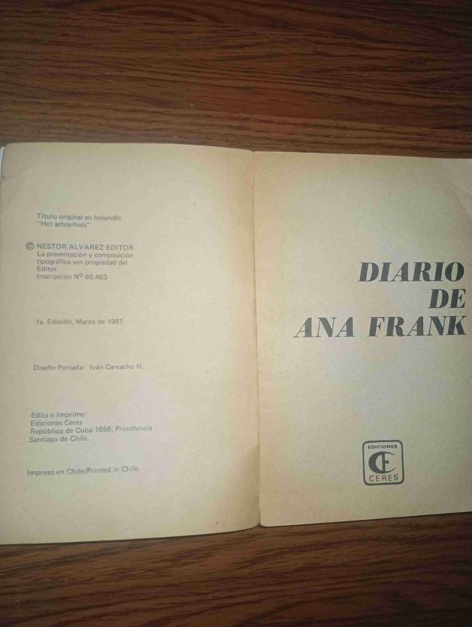 Diario de Ana Frank - Libro 1987 - miniatura 2