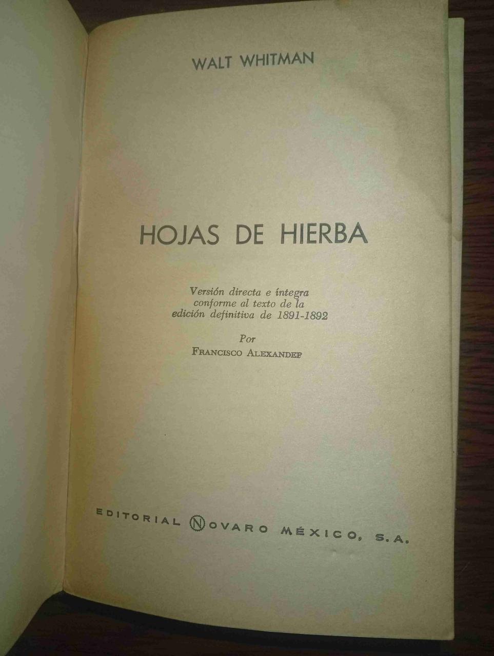 Libro Hojas de Hierba Walt Whitman - miniatura 2