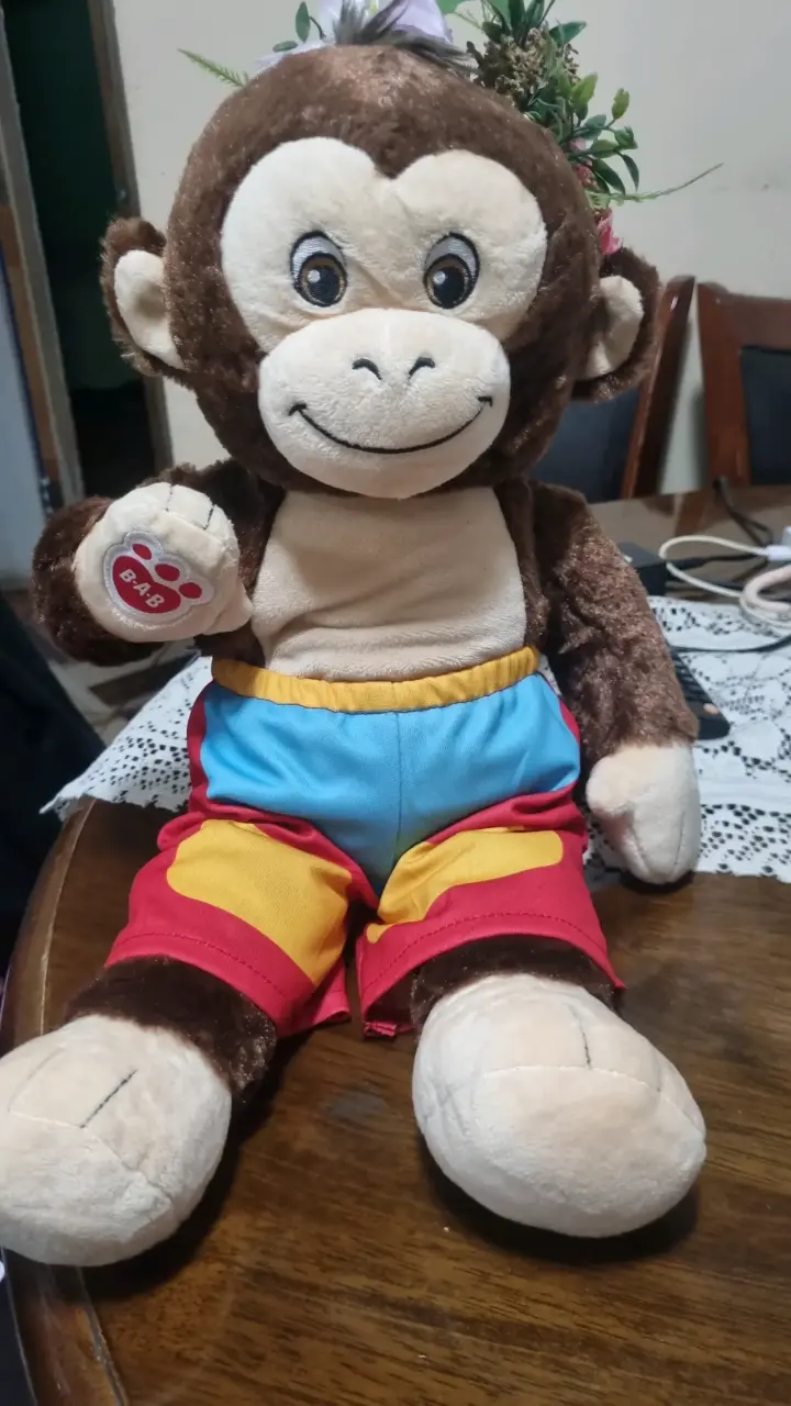 Peluche mono con pantalones
