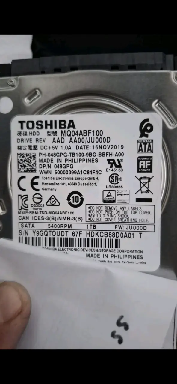 Disco duro Toshiba 1TB 2,5pulgadas